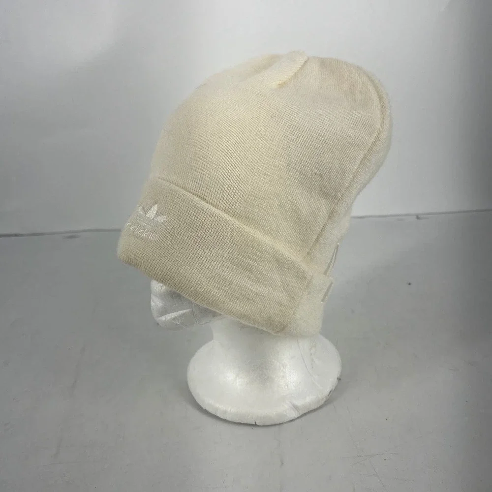 Adidas x Ivy‎ Park Beanie Cream Off White Knit Hat Trefoil Logo OSFM